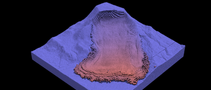 a color-coded landslide